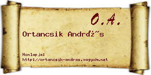 Ortancsik András névjegykártya